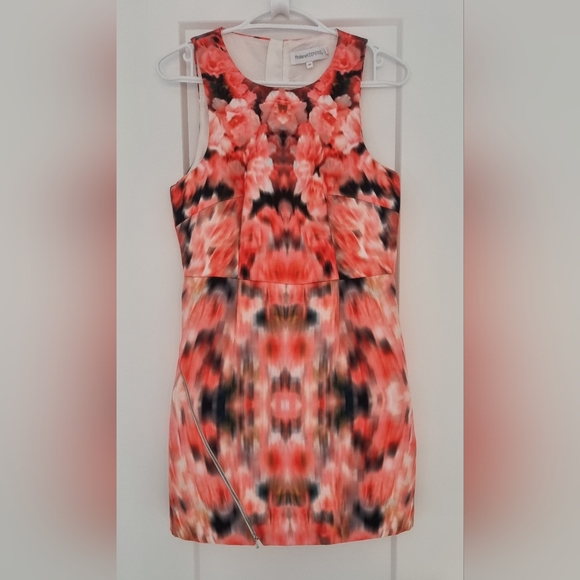 Finders Keepers Way to Go Coral Red Floral Print Dress - Picture 5 of 6